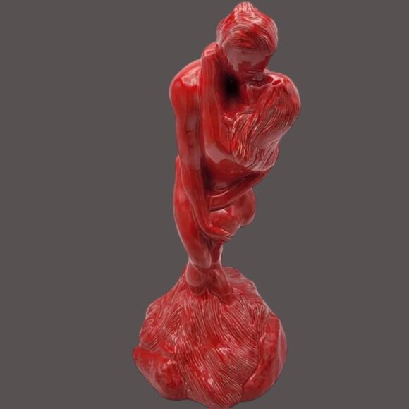 Vintage MCM  Lovers Embrace Man Woman Ceramic Statue Bohemian Hippy  Free Love - Picture 8 of 8